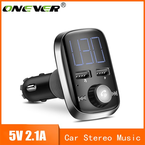 

onever bluetooth car fm transmitter handscar kit radio fm modulator bluetooth aux input/output mp3 music player usb charger