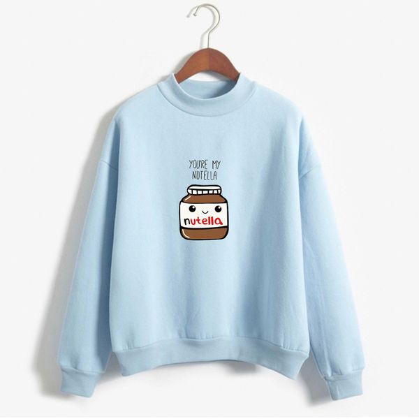 

sweatshirt bemoletom feminino clothes women harajuku hoodies korean fashion you are my nutella printed kawaii hoodies, Black