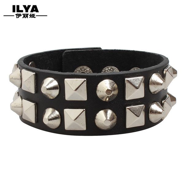 

accessories punk rock personality exaggerated fashion men rivet genuine bracelet bracelet charm bracelets snap jewelry wholesale, Golden;silver