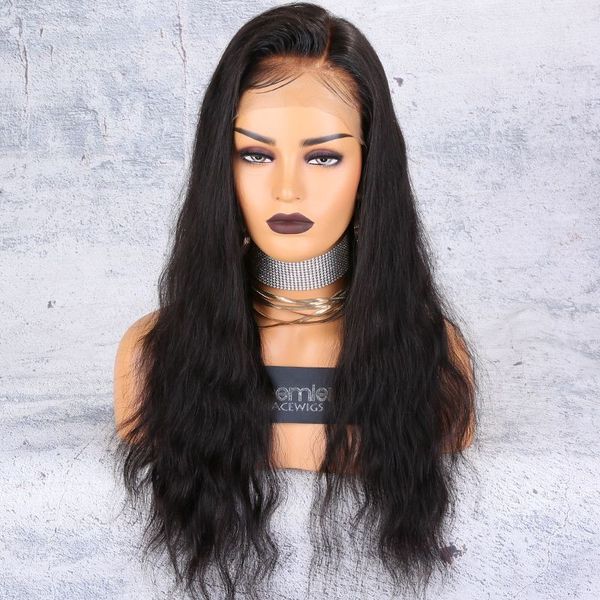 

8a lace front wigs brazilian remy hair wigs 4.5 inches deep parting natural straight human lace wigs, Black;brown