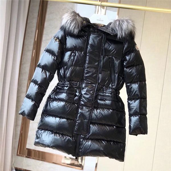 

womens down coat luxury solid color long jackets 19ss winter warm womens clothes fashion outdoor wear parkas 2 colors, Black