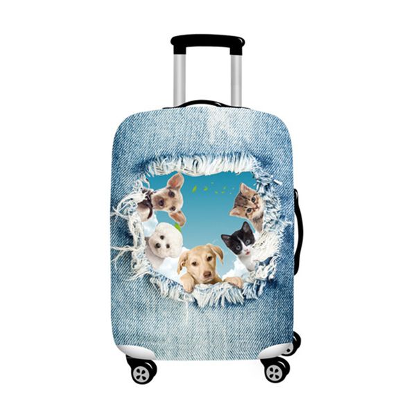 

travel durable anti scratch dustproof polyester universal easy apply high elasticity zipper closure suitcase cover washable, Black