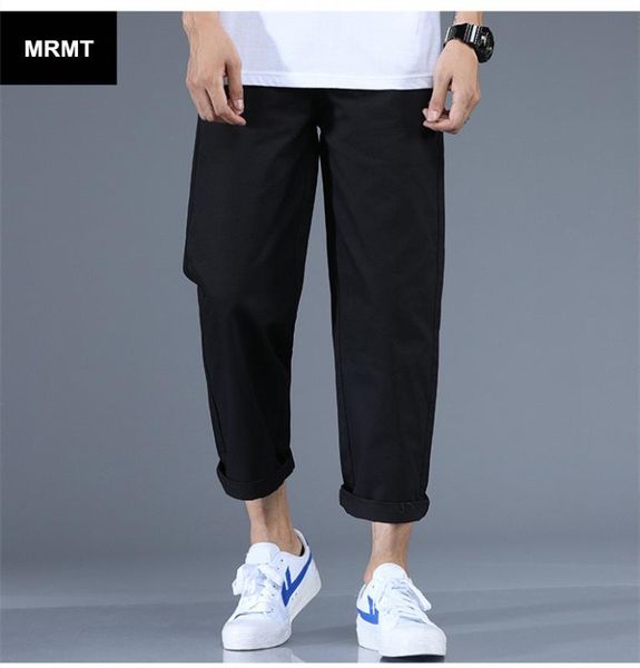 

mrmt 2019 brand men's thin section trousers broad-legged pants for male straight casual 9 pants casual trouser, Black