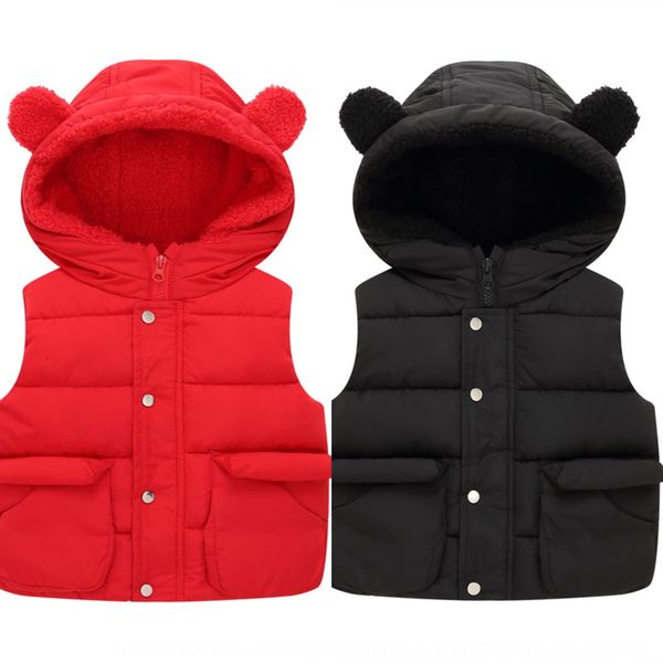 

season 2019 children's down cotton for boys and girls plus velvet warm thickened warm vest lamb velvet vest, Camo