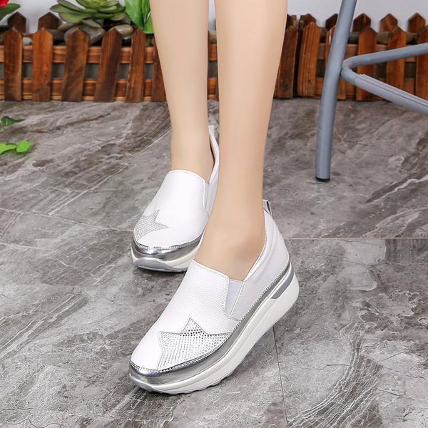 

2018 spring autumn women leisure breathable height sneakers black white