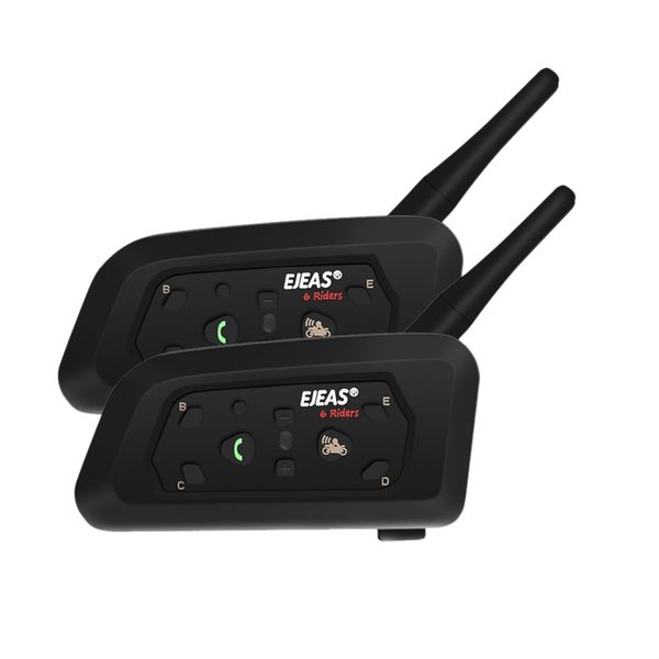 

ejeas motorcycle walkie talkie helmet bluetooth headset 1200m long distance game walkie-talkie for 6 riders v6 pro