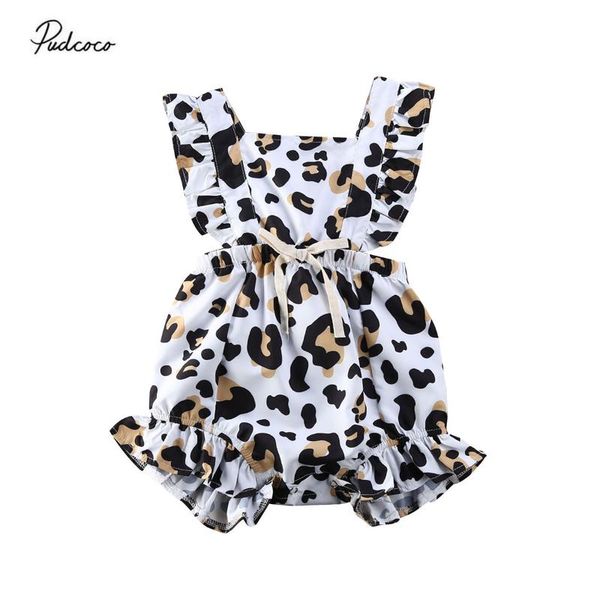 

new baby summer clothes infant baby girl leopard ruffle romper jumpsuit one piece outfit 3-18m, Blue