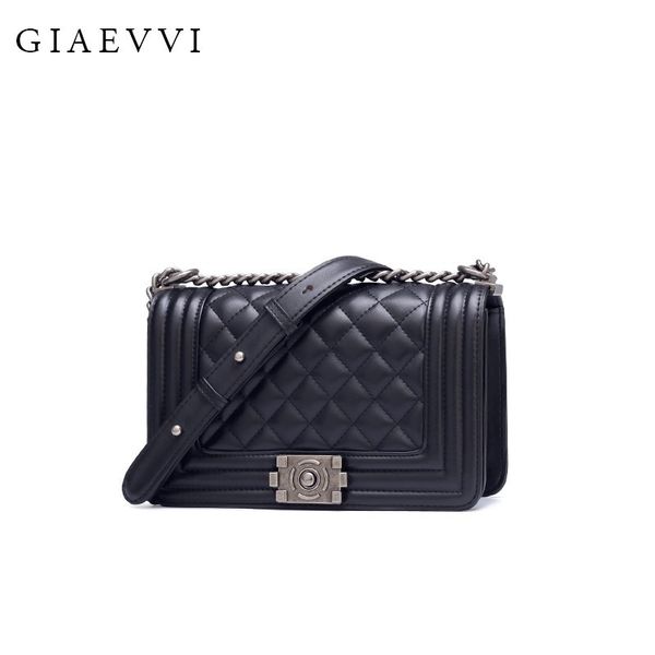 

GIAEVVI Classic Women Leather Handbag Messenger Bags Designer Fashion Shoulder for Lady Crossbody Chain Bag High Quality