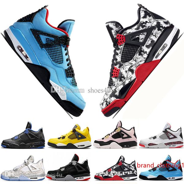 

горячие 2019 new бред 4 4s что кактус джек лазерные крылья mens basketball обувь denim синий бледно citron мужчины спорт дизайнер кроссовки