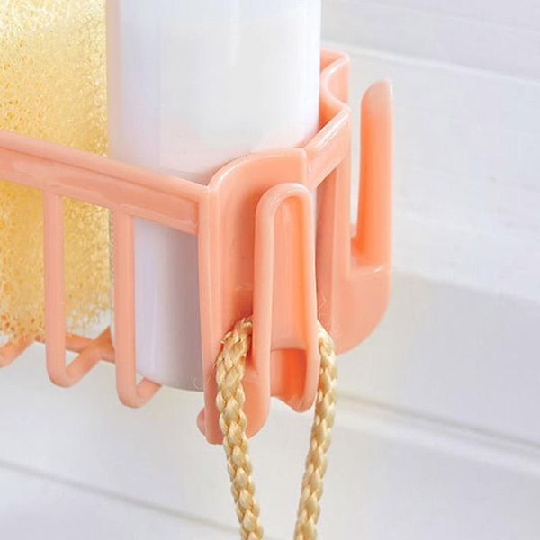 

home kitchen sink faucet sponge soap drain rack storage holder shelf organizer