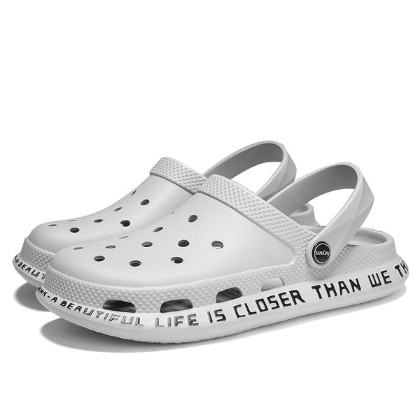 

2020 new sandals men platform summer outdoor cholas crocse crocks beach shoes men slip on garden casual eva crock, Black