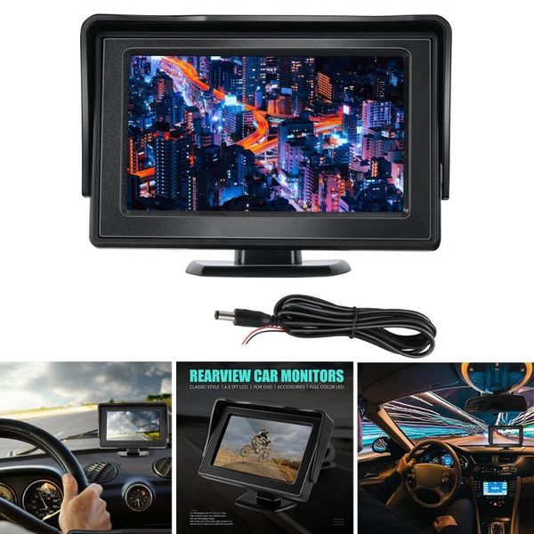 

4.3 inch tft lcd rearview car monitors for dvd gps reverse backup camera vehicle driving accessories classic style