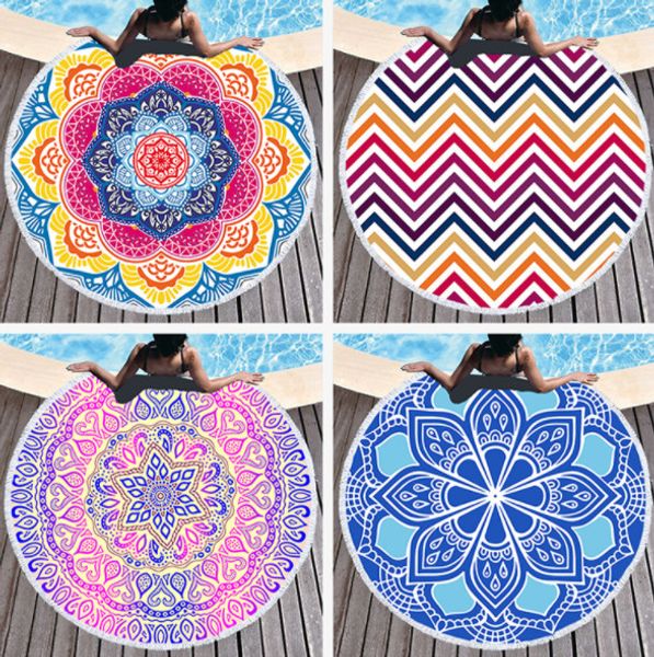 

последняя модель 150x150cm, 18 стилей самых модных мандала цветка круглый напечатанный стены одеяло можно настроить логотип