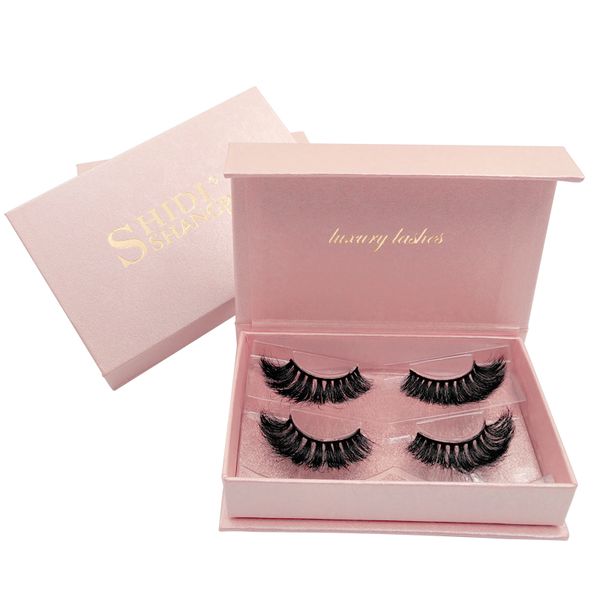 

new 2 pair 3d mink eyelash 100% real handmade crossing lashes individual eyelashes mink lashes extension g802