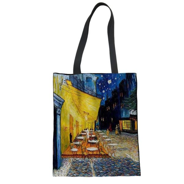 

fashion women tote shopping bag canvas oil printing female handbags large capacity ladies shoulder eco bag bolsa reutilizable