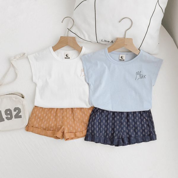 

2020 new boys 2 pcs set t-shirt+ shorts summer kids suits 1-5 years, White