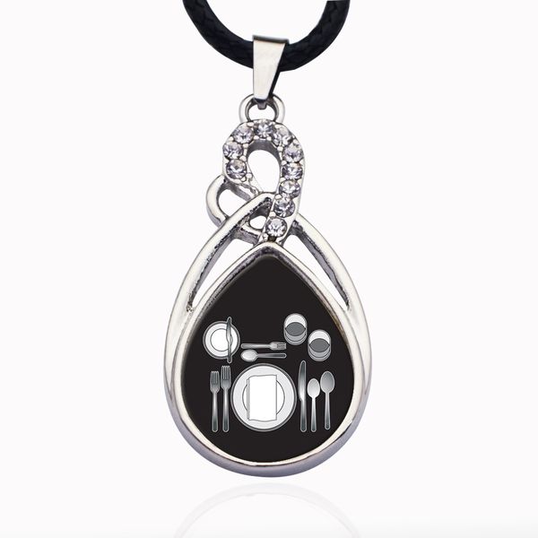 

table set circle charm crystal round small pendant necklace elegant women jewelry gifts, Bronze;silver