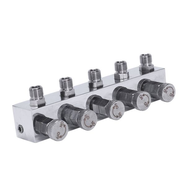 

airbrush air hose splitter accessories with regulated metering & 1/4 inch bsp female inlet+1/8 inch male air outlet