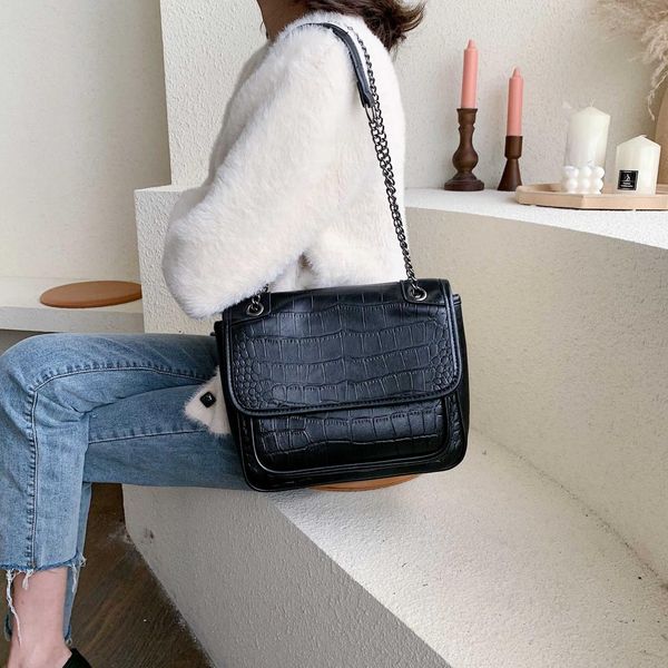 

камень шаблон кожа pu crossbody сумки для женщин 2019 цепи плеча сумка для женщин сплошной цвет сумки мешок руки