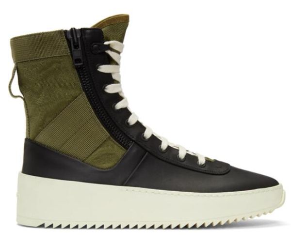 

designer fashion luxury 2019 brand men fear of god military sneakers hight men and women fashion shoes martin boots size 38-46, Black