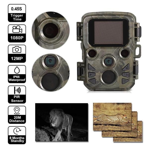 

wildlife 12mp 1080p mini trail p trap hunting camera hunting game camera outdoor wildlife scouting camera with pir sensor