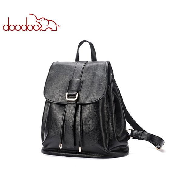 

doodoo fashion teen backpack women bag pu leather backpacks travel multifunctional school bags 2018 two style large back pack