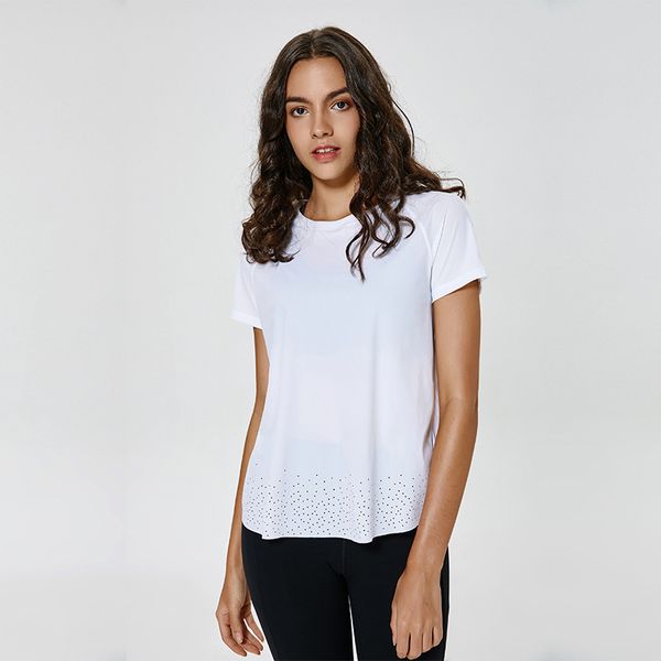 

quick dry t shirt women gym t-shirts lu-86 solid soft sports women yoga women shorts sleeve yoga shirts breathable, White;red