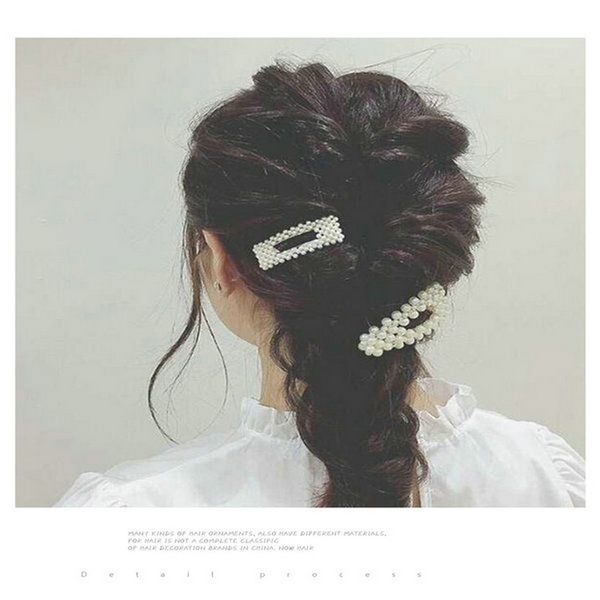 

oversized pearl hair clip barrette hairclip hairpins pearl white snap hair clips koreaanse parel haarclip fonqm, Black;brown