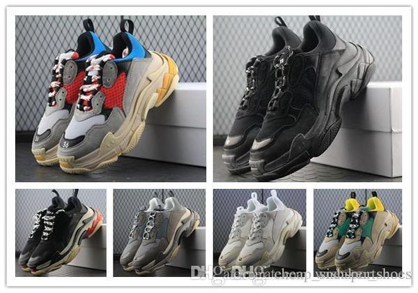 

2019 Новый BL Triple-S Sneaker Tess.С. Gomma MAILLE черный белый оранжевый желтый открытый концепция папа обувь для мужчин и женщин размер 36-46