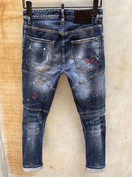 

boutique private custom street fashion jeans luxury designer jeans europe america classic hole embroidery patch pants selling, Blue