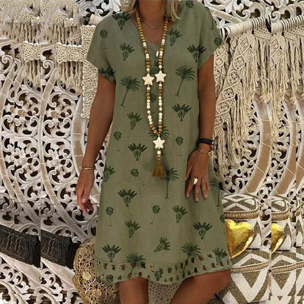 

5xl dress short women beach mini 2019 summer casual floral print loose dress fashion o neck sleevet shirt ladies, Black;gray