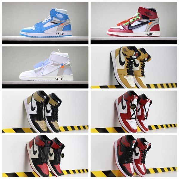 

(Бесплатная доставка) Air Иордания 1 от белый Баскетбол обувь OG Mens Чикаго красный тапки дизайнер обуви Зеленый Черный тренеров