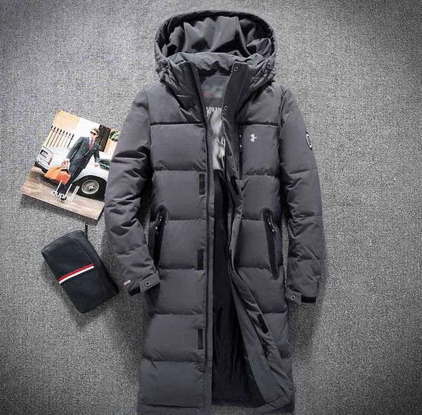 

under mens down jacket long thick men designer winter jacket armour outdoor warm windproof coat big size loose casual parker, Black