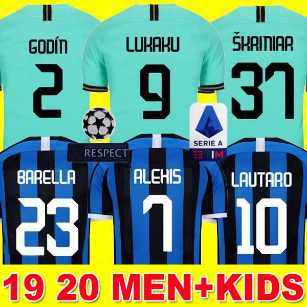 

Lukaku alexi icardi lautaro kriniar inter 2019 2020 milan occer jer ey godin barella nainggolan jer ey 18 19 20 football kit hirt, Black;yellow