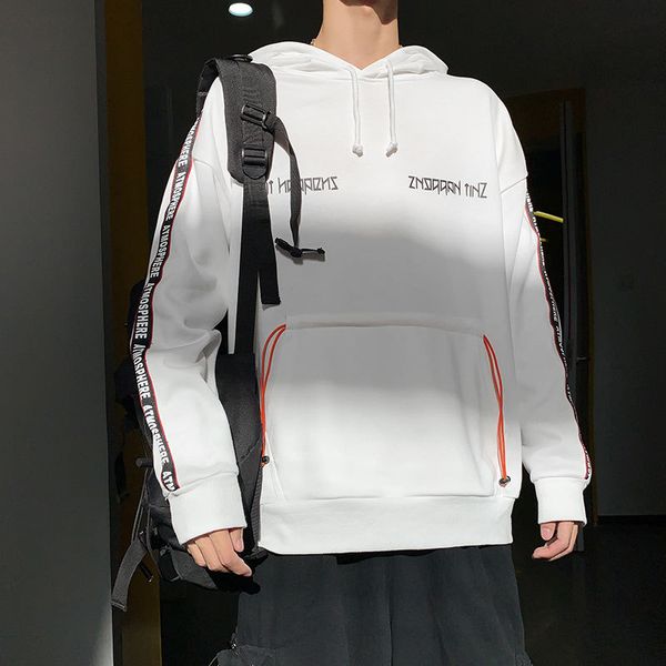 

teenager set hoodie men's chao lian cap 2019 new style autumn trend students hoodie men spring and autumn coat, Black