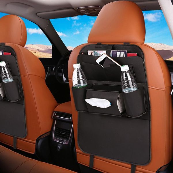 

new single side pu leather multi-function car seat black back bag organizer storage