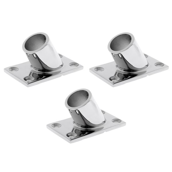 

3 pcs stainless steel handrail square stanchion base 60° 22mm tube