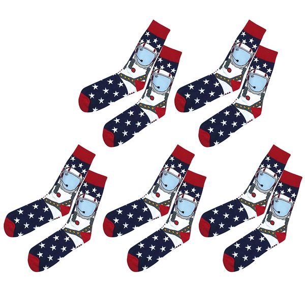 

5pairs cartoon pattern colorful novelty cotton middle socks funny crew socks, Black;white