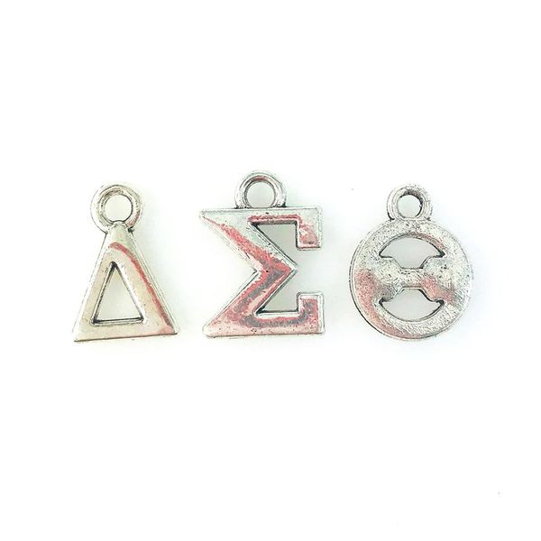 

greek sorority dst delta sigma theta letters dangle charms pendant fit big hole beads bracelet for women diy jewelry, Bronze;silver