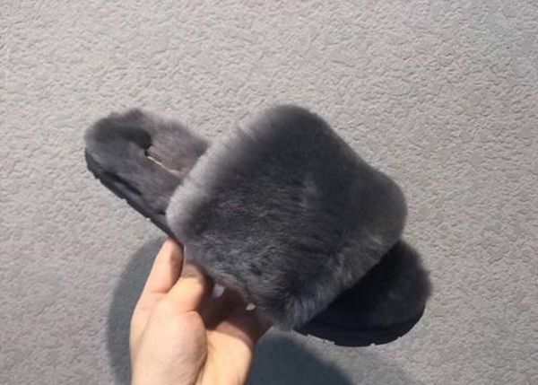 

2020 women men youth furry slippers australia fluff yeah slide designercasual shoes boots fashion luxury designer women sandals fur slides, Black