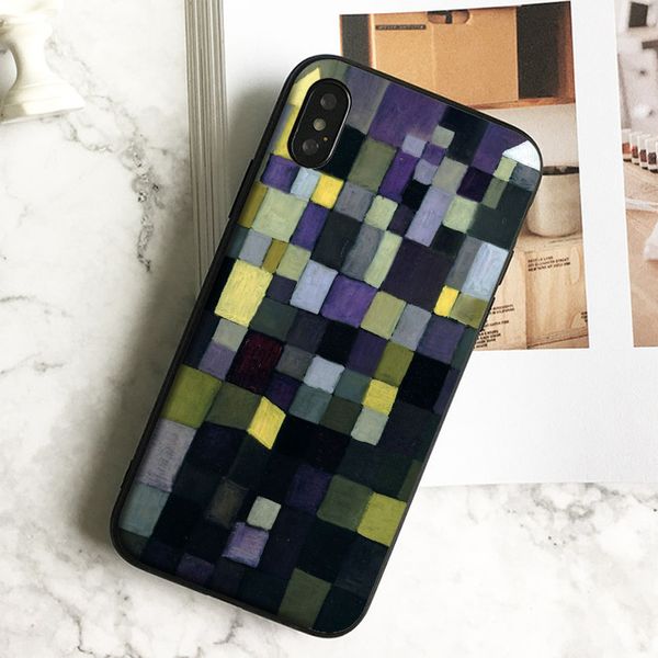 

fundas luxury green blue blocks phone case for iphone 11 pro xs max xr 8 7 6s plus 5 se case soft black tpu silicone cover.