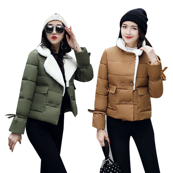 

fashion jackets female winter coat parkas winter jackets women thicken parka down cotton women parkas coats, Black