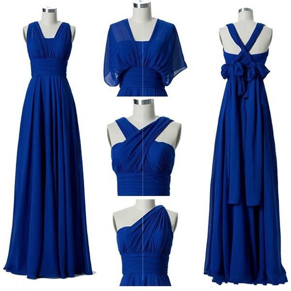 

2020 convertible chiffon bridesmaid dresses custom made a line garden beach boho wedding guest dress floor length bm0196