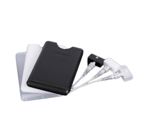 

promotion empty 20ml plastic black credit card shape pocket perfume bottle women cosmetic container small spray packaging