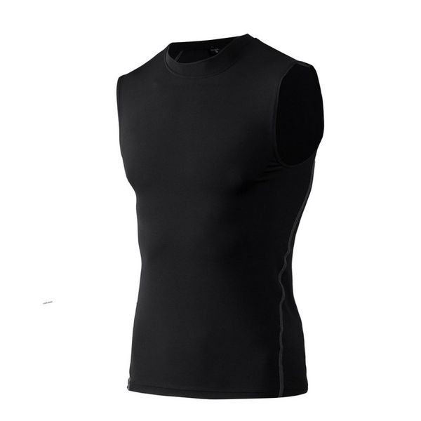 

мужчины повседневная рукавов быстросохнущие дышащий дно круглый воротник спорт сплошной цвет плотно облегающие стрейч фитнес жилет, Black;red