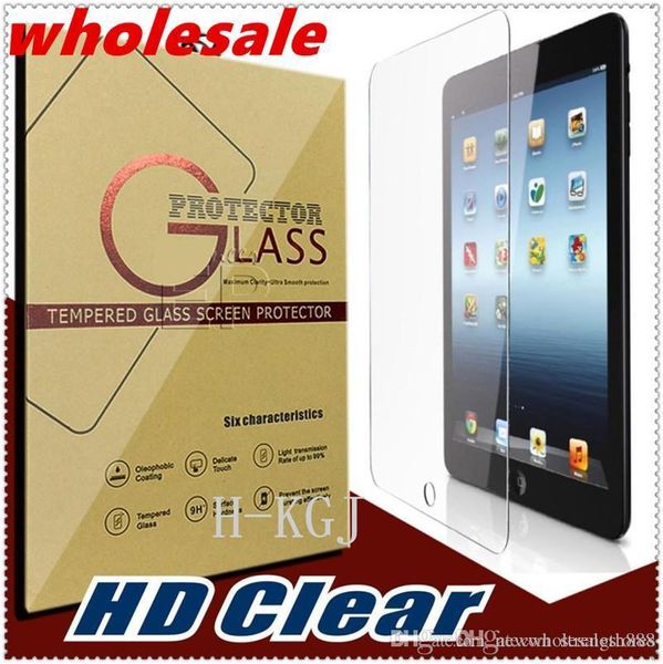 

wholesale for ipad tempered glass screen protector for ipad 2/3/4 ipad mini film tablet screen protector 9h 0.4mm tempered glass retail pac