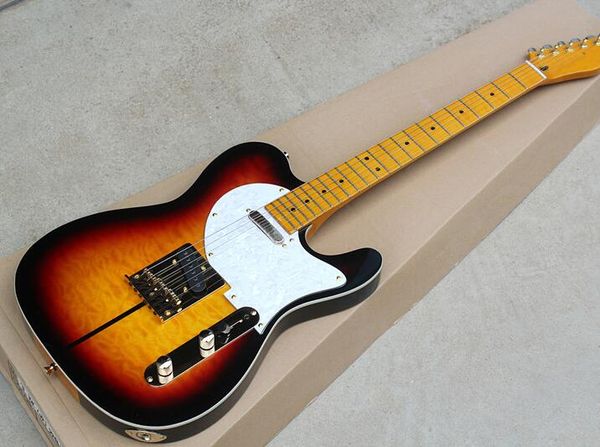 

Sell factory cu tom electric guitar with merle haggard ignature tuff dog uper rare flame maple veneer neck