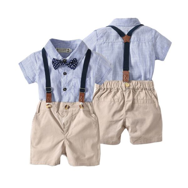 

2020 newborn baby boy gentleman костюм формальное romper + подтяка шорты нижнее одежда, White