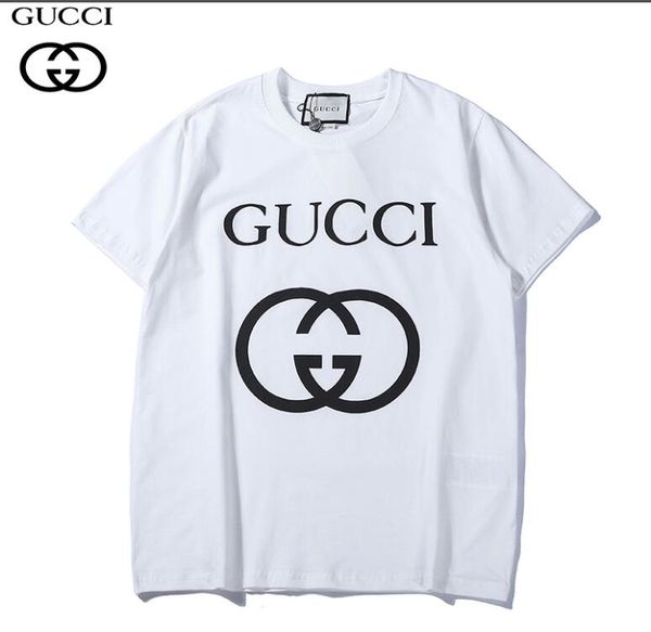 

high-grade letter gucci printing summer wear for men and women t shirt basic style 100% cotton o collar short sleeve slim fashion casual, White;black