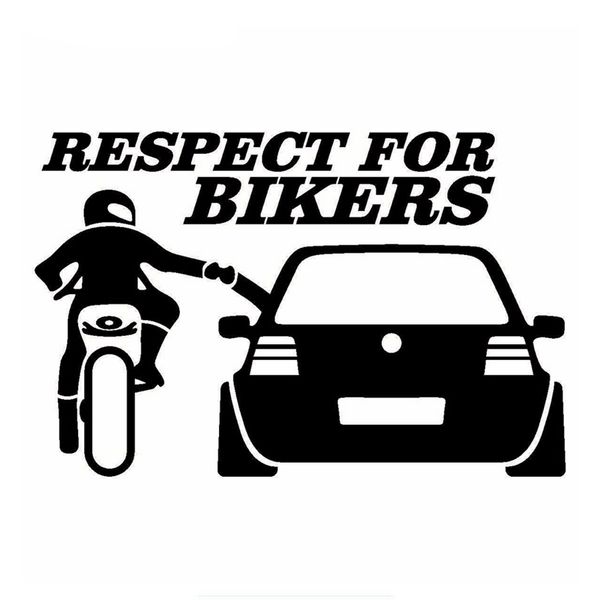 

car sticker respect for bikers auto stickers 20*13cm and decals funny motorcycle car styling jdm vinyl stickers on car